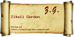 Zikeli Gordon névjegykártya